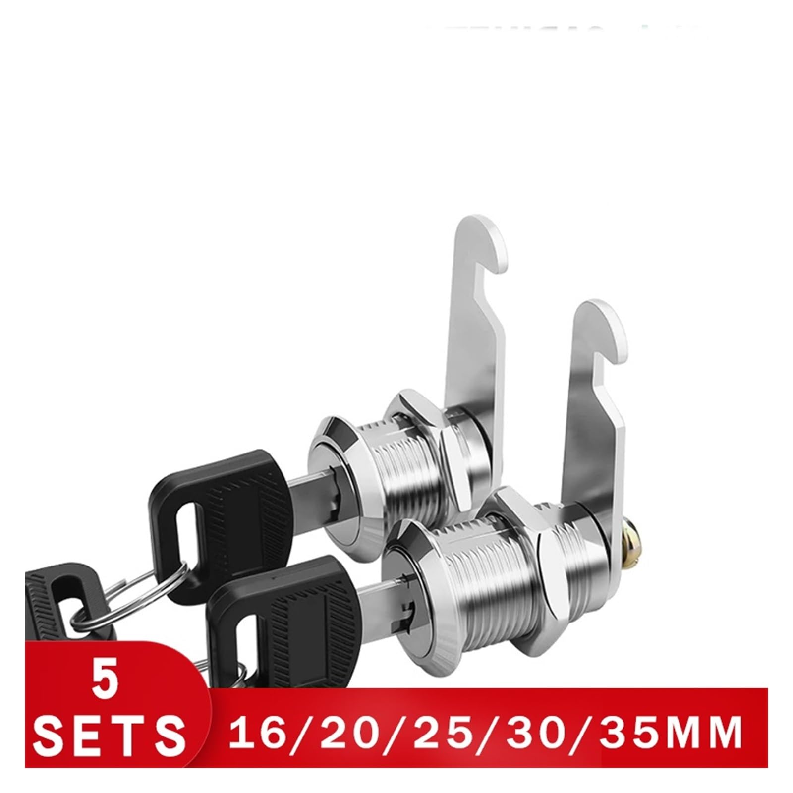 Zamek krzywkowy do metalowej szafki cylindrycznej z 2 kluczami | Zestawy Multicolor 16mm 5/20/100 do skrzynek pocztowych z szufladami: Szafka szafkowa(White,20 Sets)