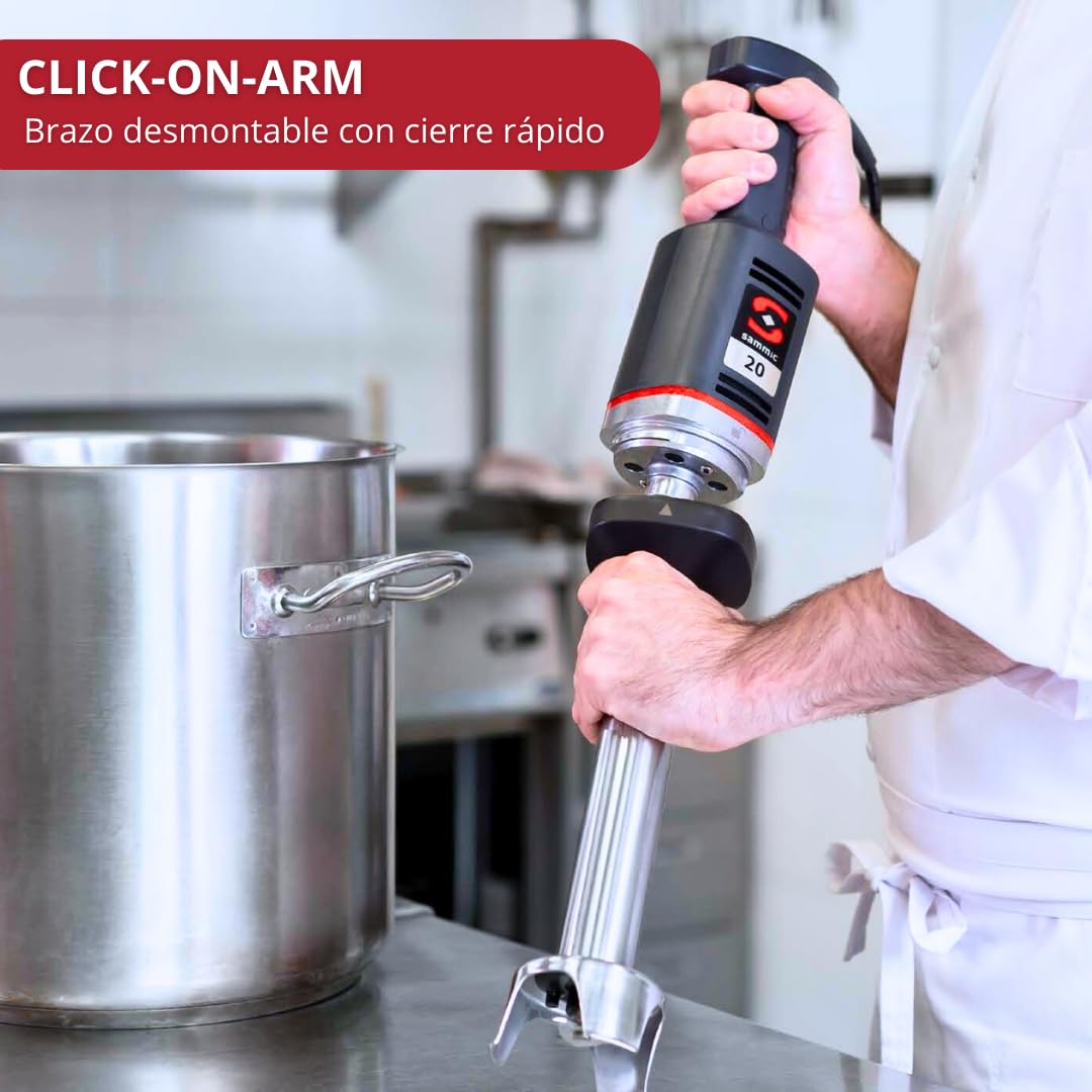 YOMMAK Batidora Profesional Sammic XM-22 – 300W, Batidora Brazo Industrial de Mano – Hasta 15L – Ideal para Cocina Profesional Hosteleria Horeca y Repostería – Trituradora Compacta y Duradera