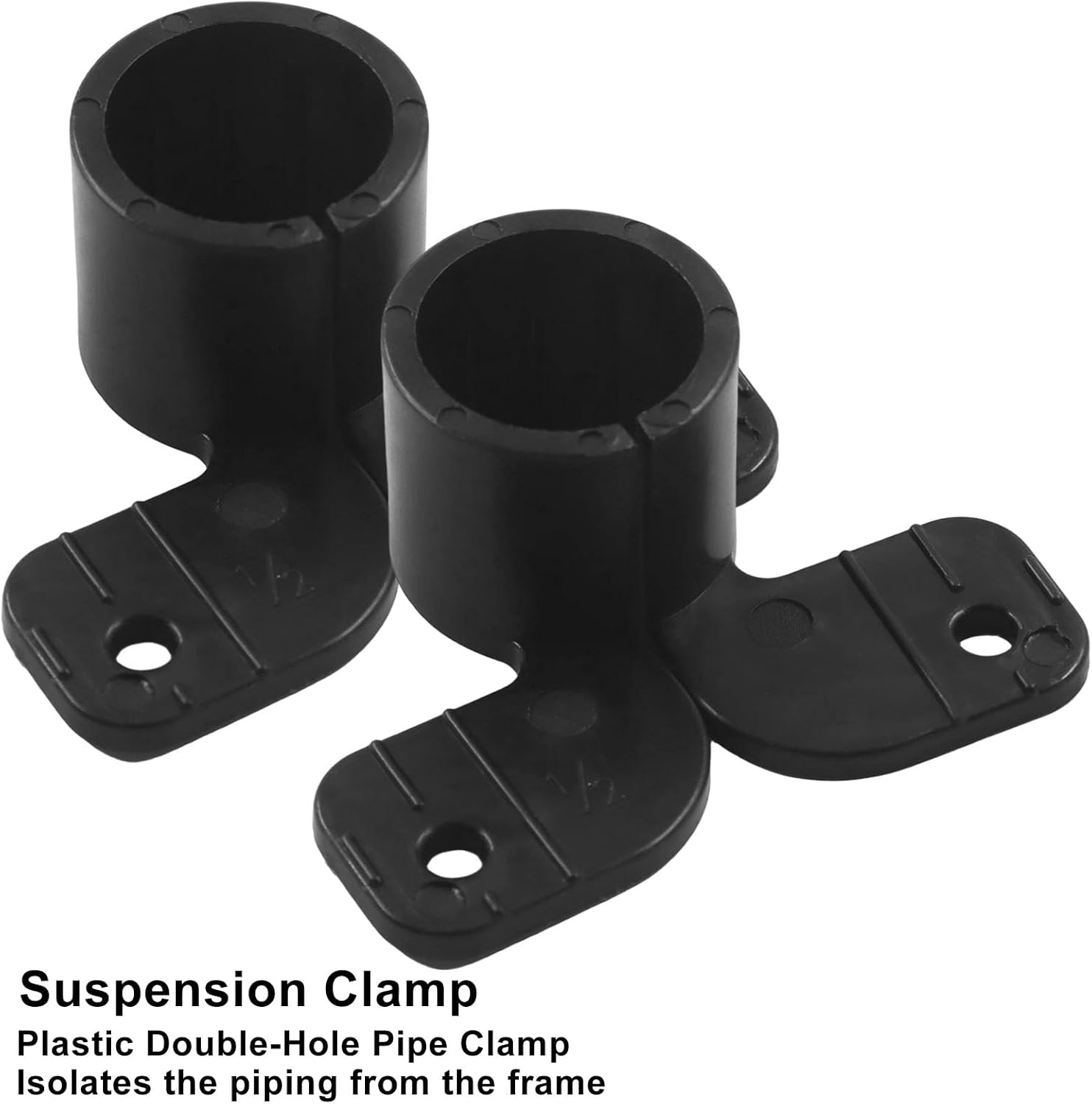 1/2 Inch Pipe Hangers, Black Plastic, 50 Pcs | 1/2 Pipe Strap Clips Holder, For PEX Copper CPVC, PEX Bracket