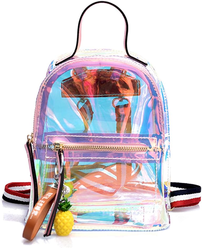 Nankod mini scuola borsa da viaggio colore metallizzato trasparente  gelatina casual zaino borse da viaggio, rosa : Amazon.it: Valigeria