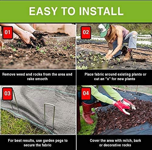 VIROSA Weed Membrane, Heavy Duty Weed Control Fabric Sheet, UV stabilised Weed Barrier Fabric for Gardens, Patios, Flowerbeds, Lawns and Walkways (1M x 10M)