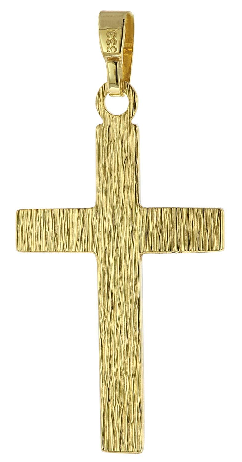 trendor Kruzifix-Anhänger 22 mm Gold 333 mit goldplattierter Halskette