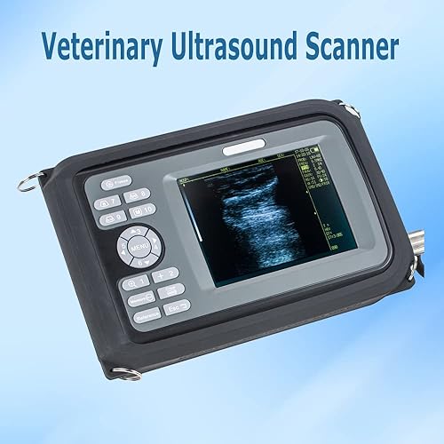 Miniatura 2 de Máquina de escáner veterinario portátil de mano de 5.5 pulgadas con sonda rectal, animales, embarazo para ganado, caballo, camello, equino, vaca