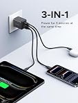 UGREEN 30W Double USB C Chargeur mural, 3-Ports GaN PD Adaptateur d'alimentation pour chargeur rapide compatible avec iPhone 17 16 15 14 Pro Max, Galaxy S26 S25, iPad, Aéropodes, Pixel 10, noir