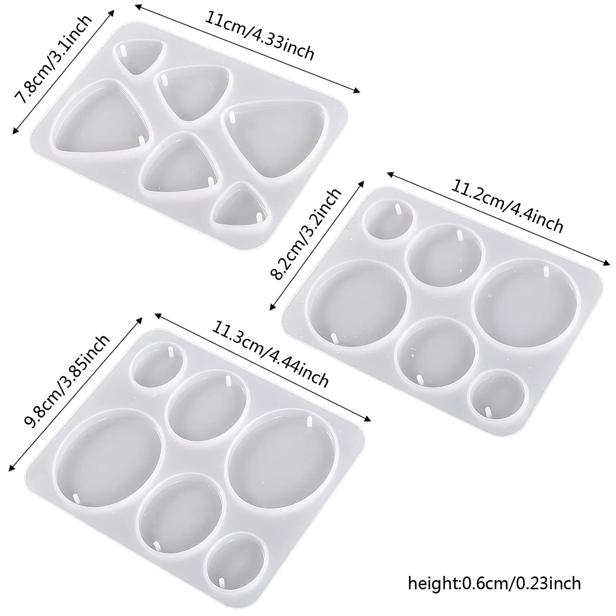 Nifocc Lot De 3 Moules à Bijoux En Résine époxy, Pendentifs