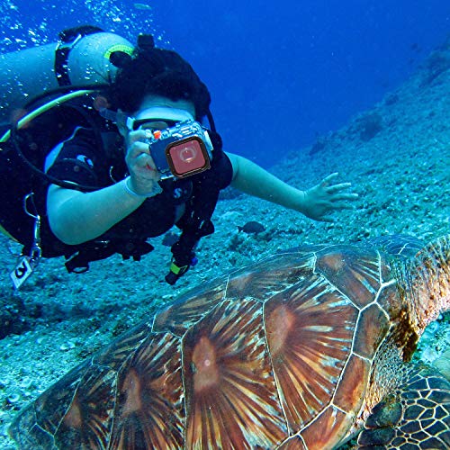 3 In 1 Snorkel Diving Underwater Red/Pink/Purple Lens Filter In Seawater & Freshwater Only For Waterproof Official Housing Of Gopro Hero (2018), Gopro 7 Black, 6, 6 Black, Hero 5, 5 Black. #TOP5