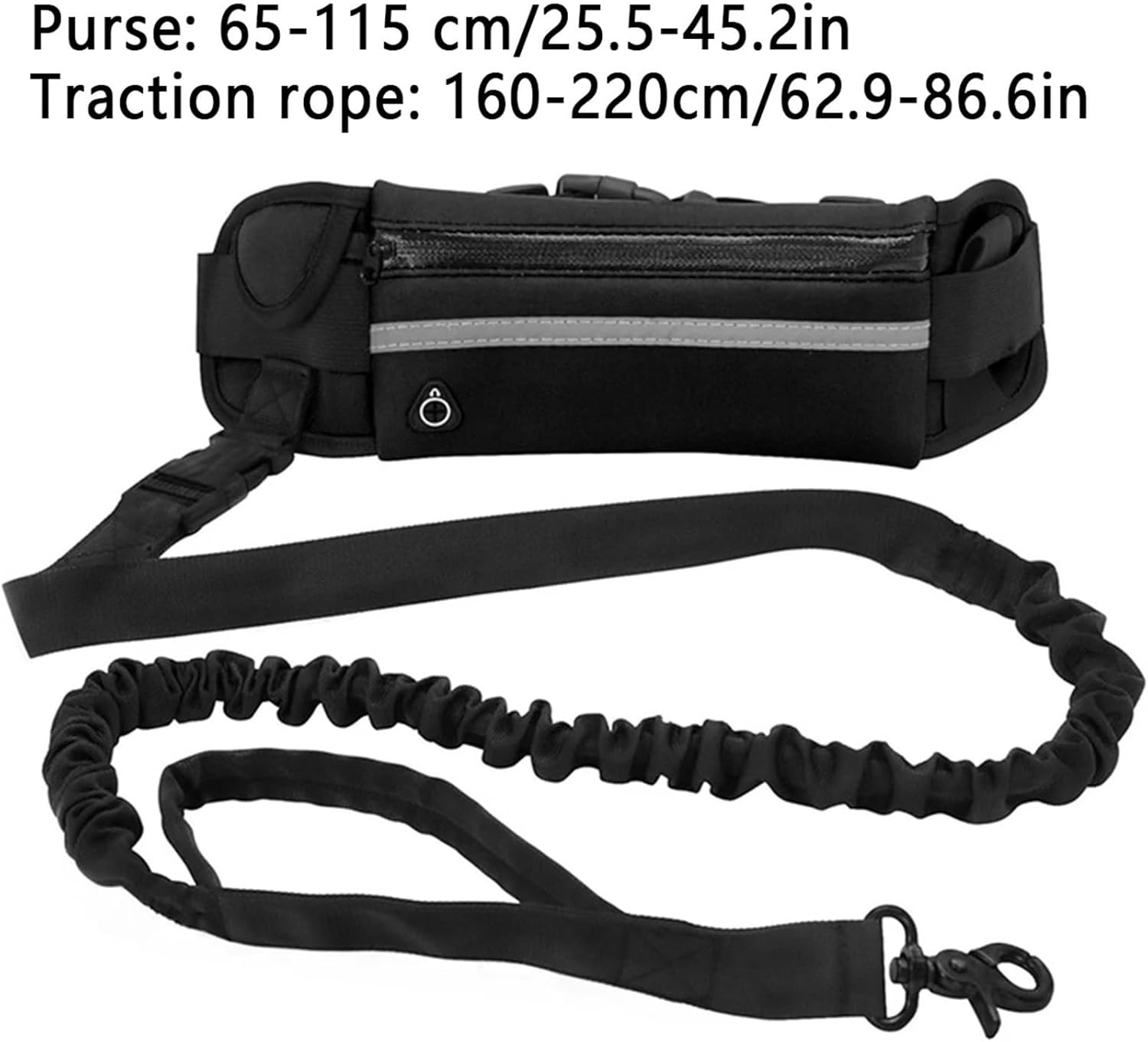 Adjustable Hands Free Pet Leash with Waist Bag, Elastic Reflective Dog Traction Rope for Outdoor Running Walking Training(1PCS)