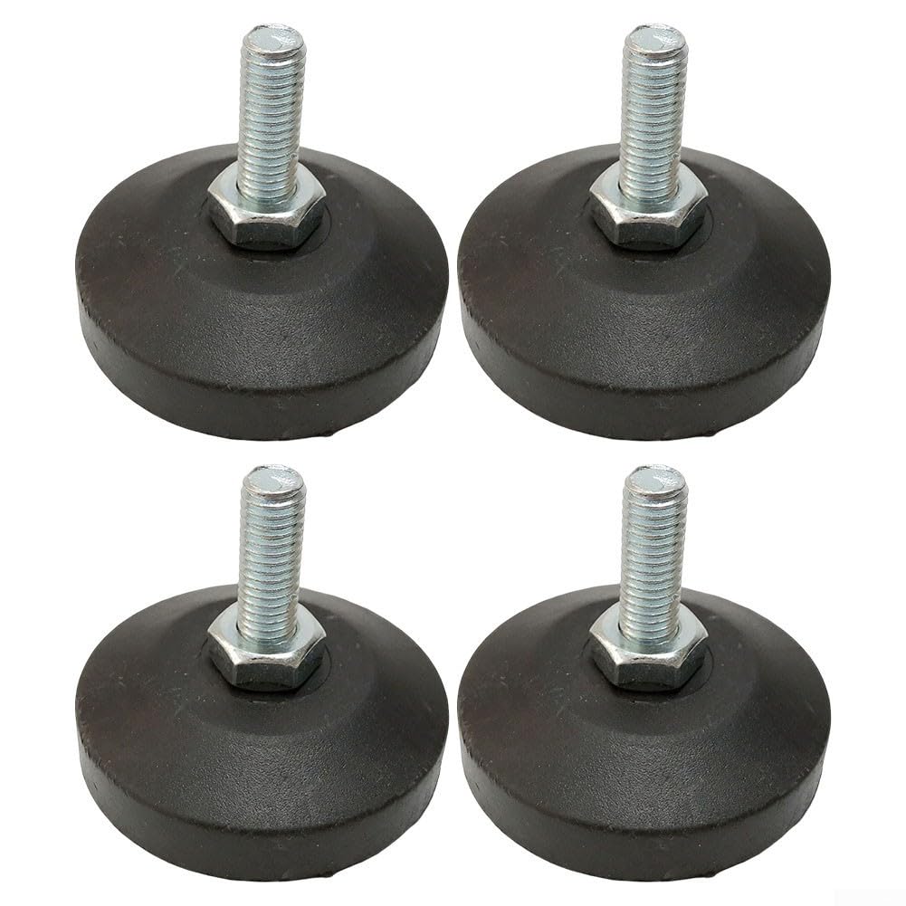 Leveling Screw Foot Pads 4 Pack for Exercise Bike Fitness Equipment Non-Slip Metal Base with M8 Screw Black