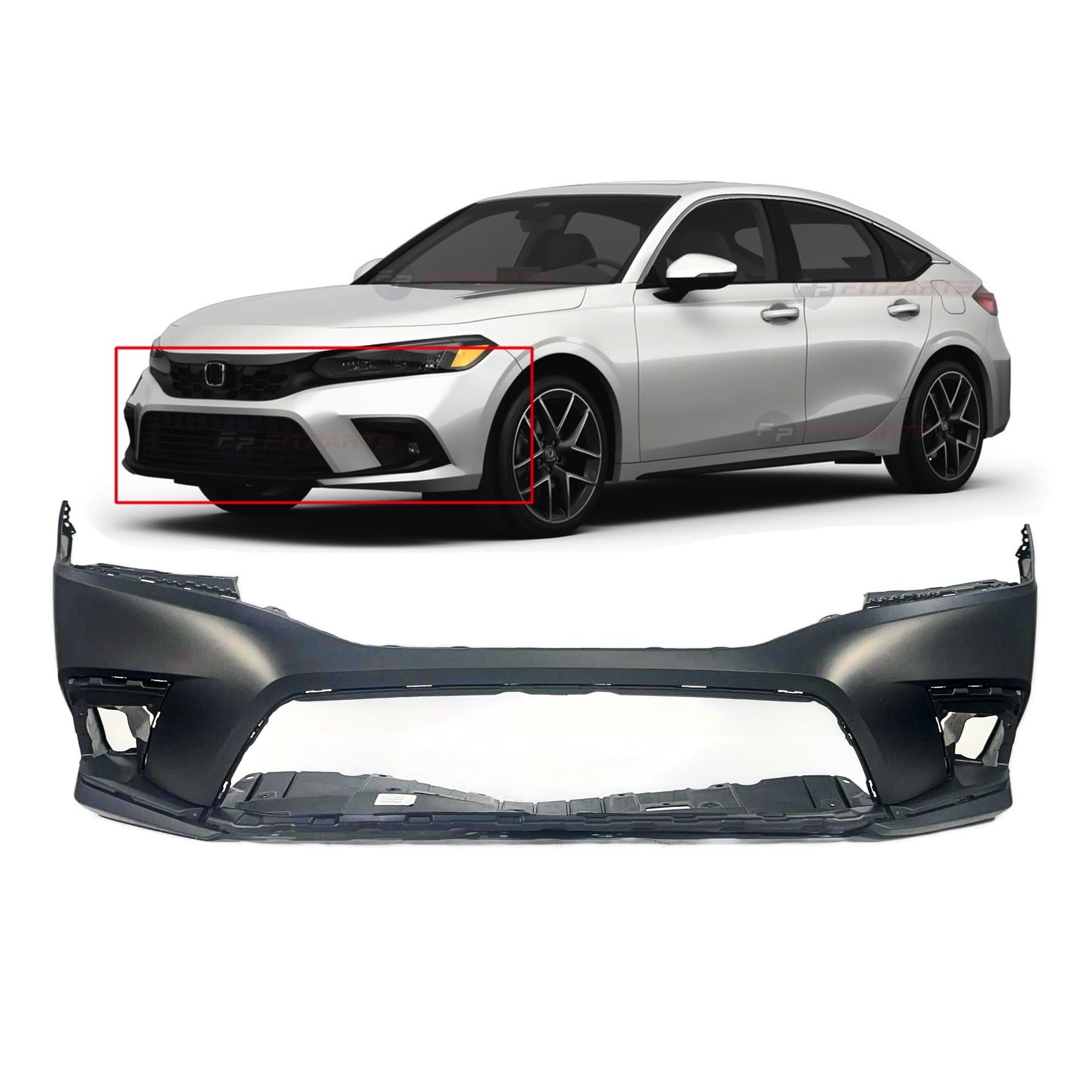 FitParts Compatible With Front Bumper Cover Honda Civic 2022-2023