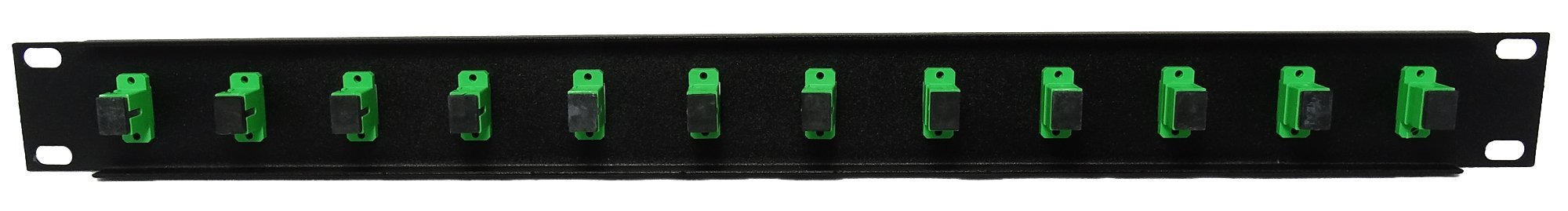 12 porte SC Fiber Patch Panel APC monomodale (accoppiatori verdi) (caricato 1u) 19"