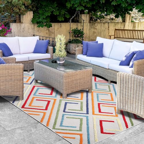 Superior Indoor Outdoor Area Rug, Floor Decor for Patio, Deck,