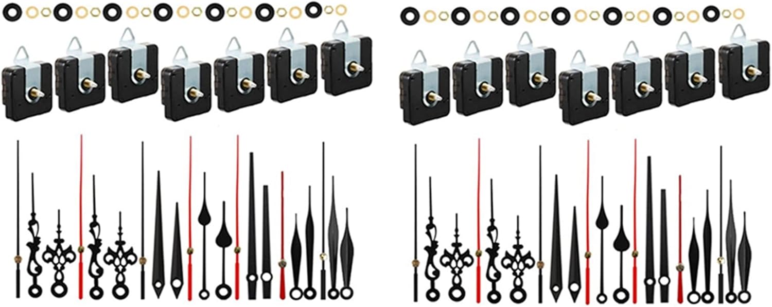 14 Sets Quartz Clock Movement Mechanism, Silent Short Shaft Clock Mechanisms with Hands, Wall Clock Mechanism Parts