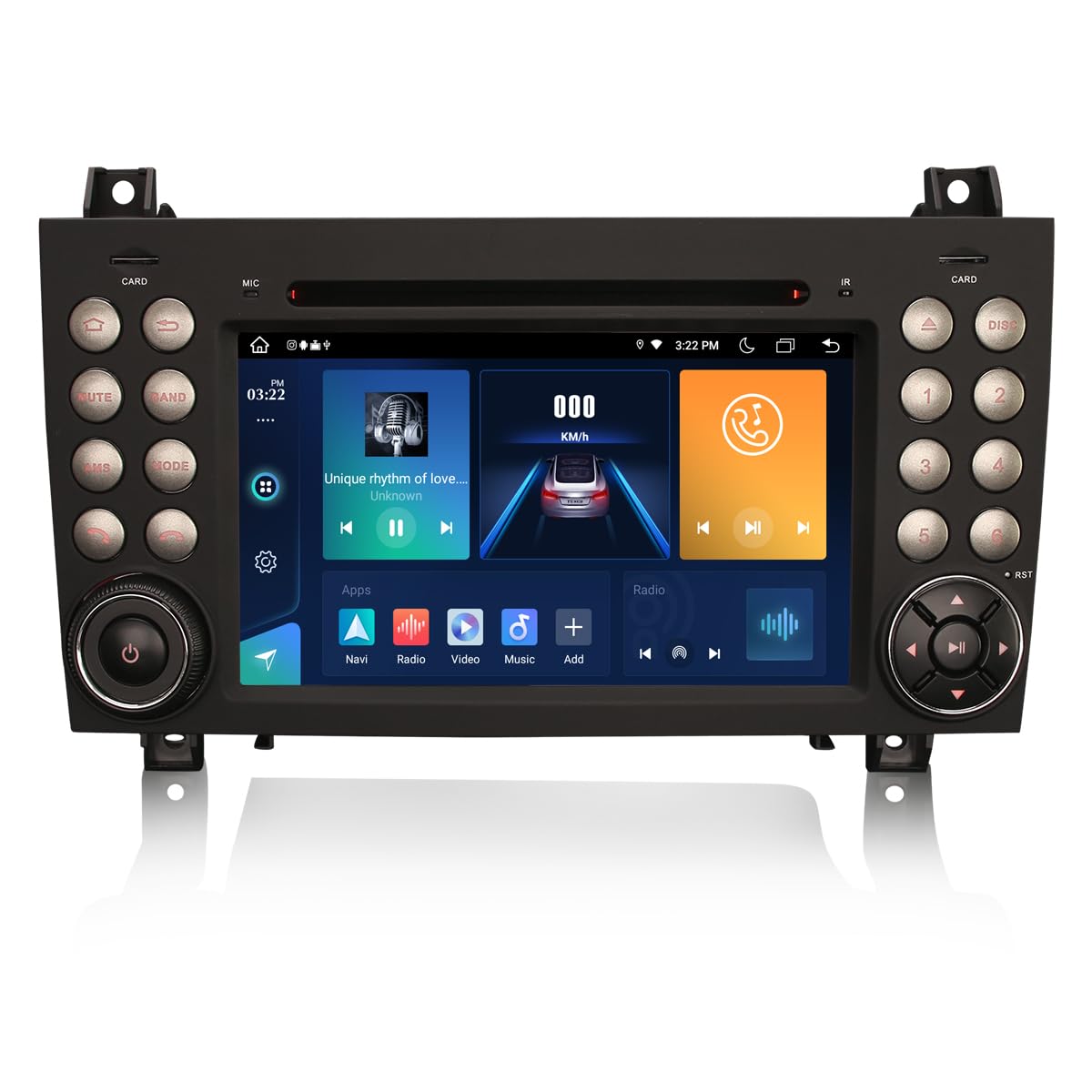 Radio samochodowe z systemem Android 14 z 8 rdzeniami, 4GB+64GB, DAB+ GPS, Bluetooth dla Mercedes BENZ klasy SLK W171 R171 z nawigacją, obsługuje bezprzewodowe CarPlay, Android AUTO, WiFi 4G