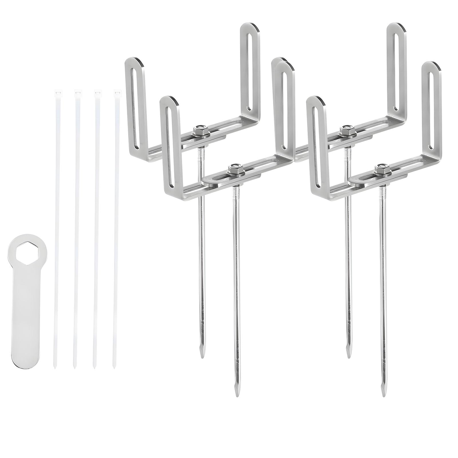 Piceioep 15Cm Of 4 Galvanized Steel Downspout Parentheses Permanent For Outdoor Drain Effluent And Simple Arrange Adjustable Downspout Assist Bracket