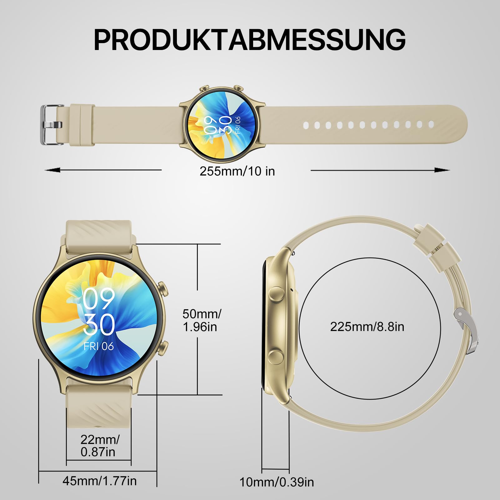 WalkerFit Montre Connectée Femme: 1.39 Smartwatch Ronde vec Appel Bluetooth, 123 Modes Sport Podomètre, Moniteur Fréquence Cardiaque/Oxymètres/Sommeil, Tracker D'activité Étanche iOS Android WalkerFit Montre Connectée Femme: 1.39 Smartwatch Ronde vec Appel Bluetooth, 123 Modes Sport Podomètre, Moniteur Fréquence Cardiaque/Oxymètres/Sommeil, Tracker D'activité Étanche iOS Android