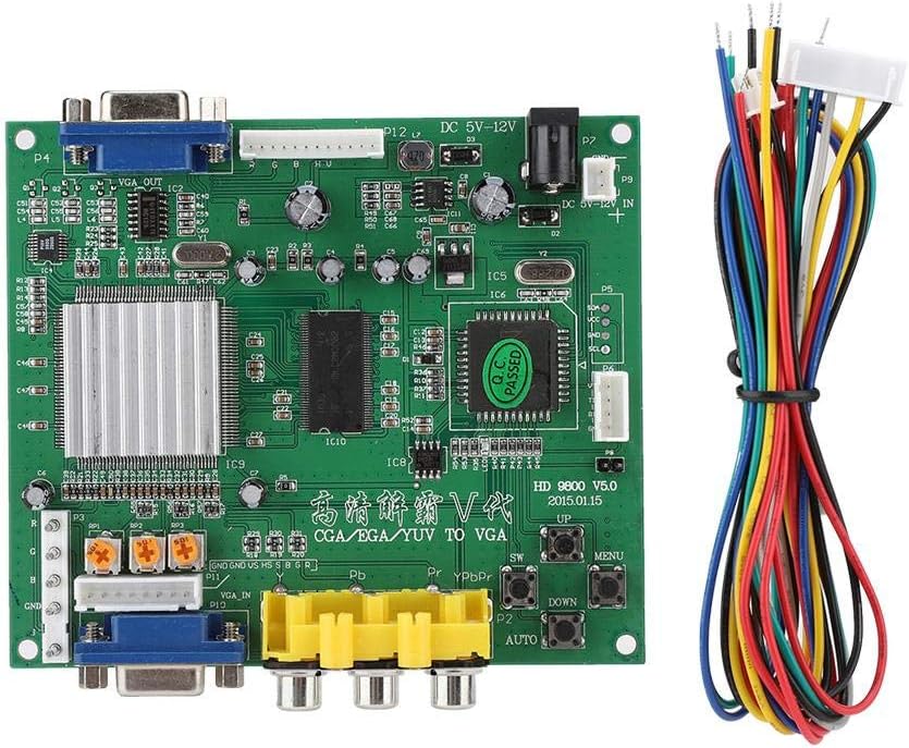 Garsent Video Converter Board Arcade Game RGB/CGA/EGA/YUV to VGA HD Video Converter Board Supports CGA/EGA/YUV Signal Input VGA Output