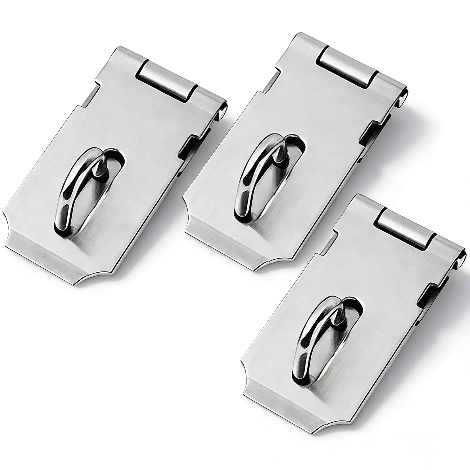 3 PCS Stainless Steel Padlock Hasp Latch 2 Inch Door Latch Catch Small Padlock Hasp Padlock Latch for Doors Windows Cabinets Crates Pet Cages