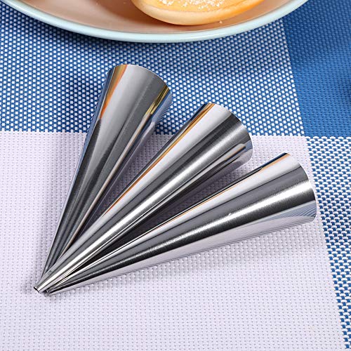 3Pcs Cream Horn Moulds,Baking Cones,Stainless Steel Pastry Cream Horn Moulds - Image 4