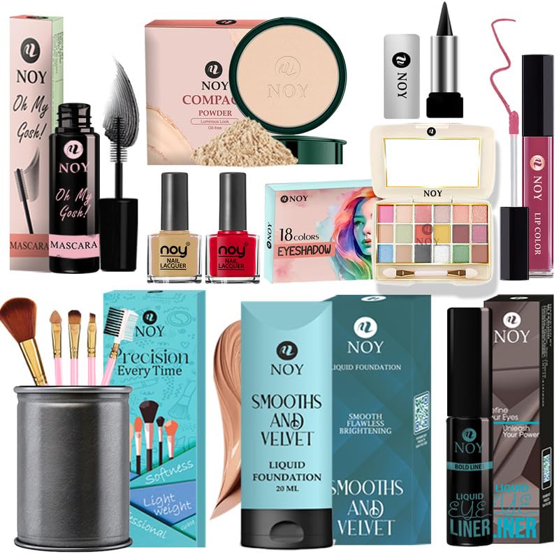 Noy Makeup Kit Combo Includes Essential Products For Face Eye And Lip Makeup Pack of 14 pcs #154