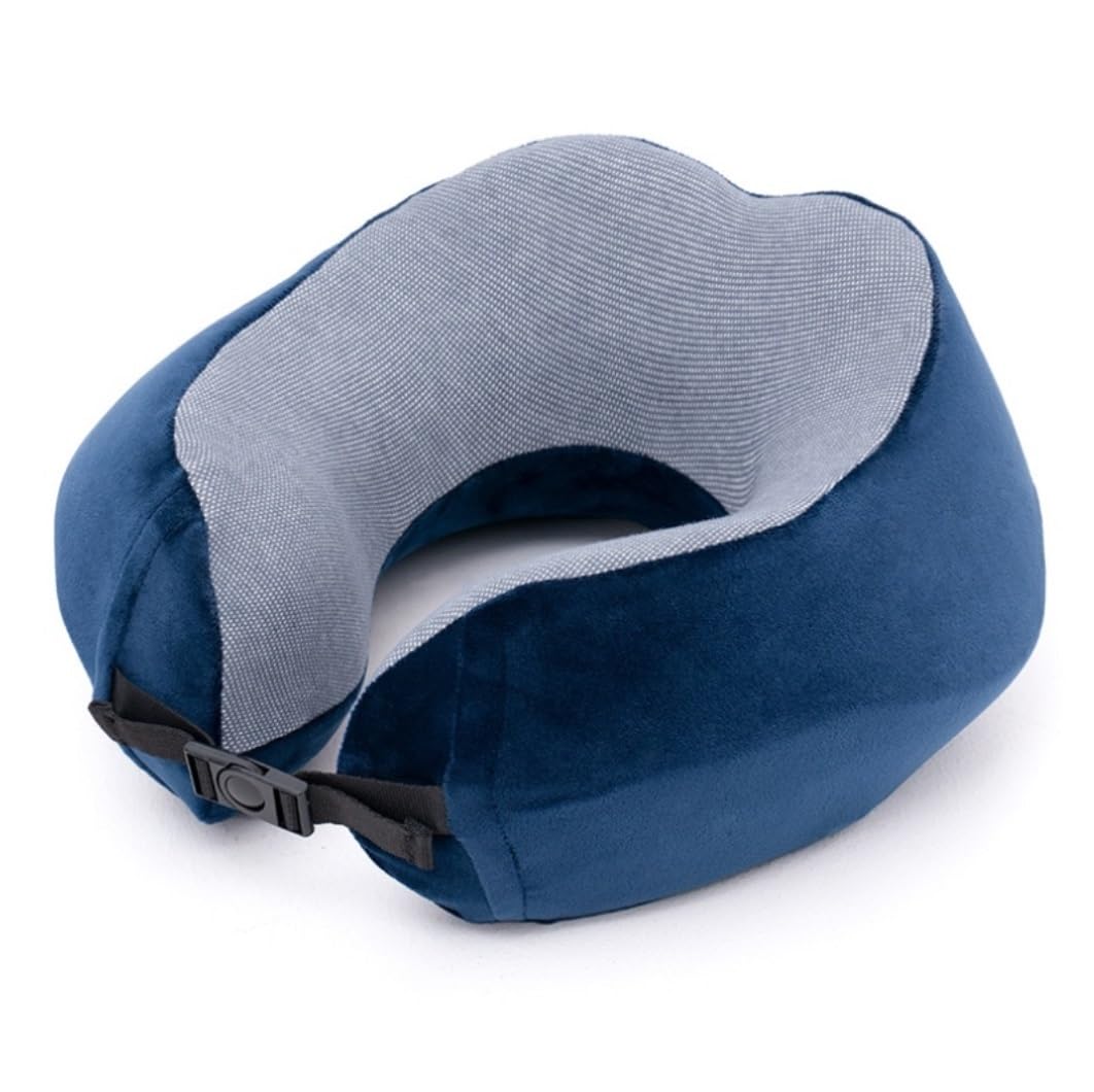 Poduszka Podróżna Poduszka Podróżna Z Pianki Memory Foam, Bawełniana Poduszka Podróżna Na Szyję Ze Zdejmowanym Pokrowcem Do Samolotu Poduszka na Kark(Dark blue)