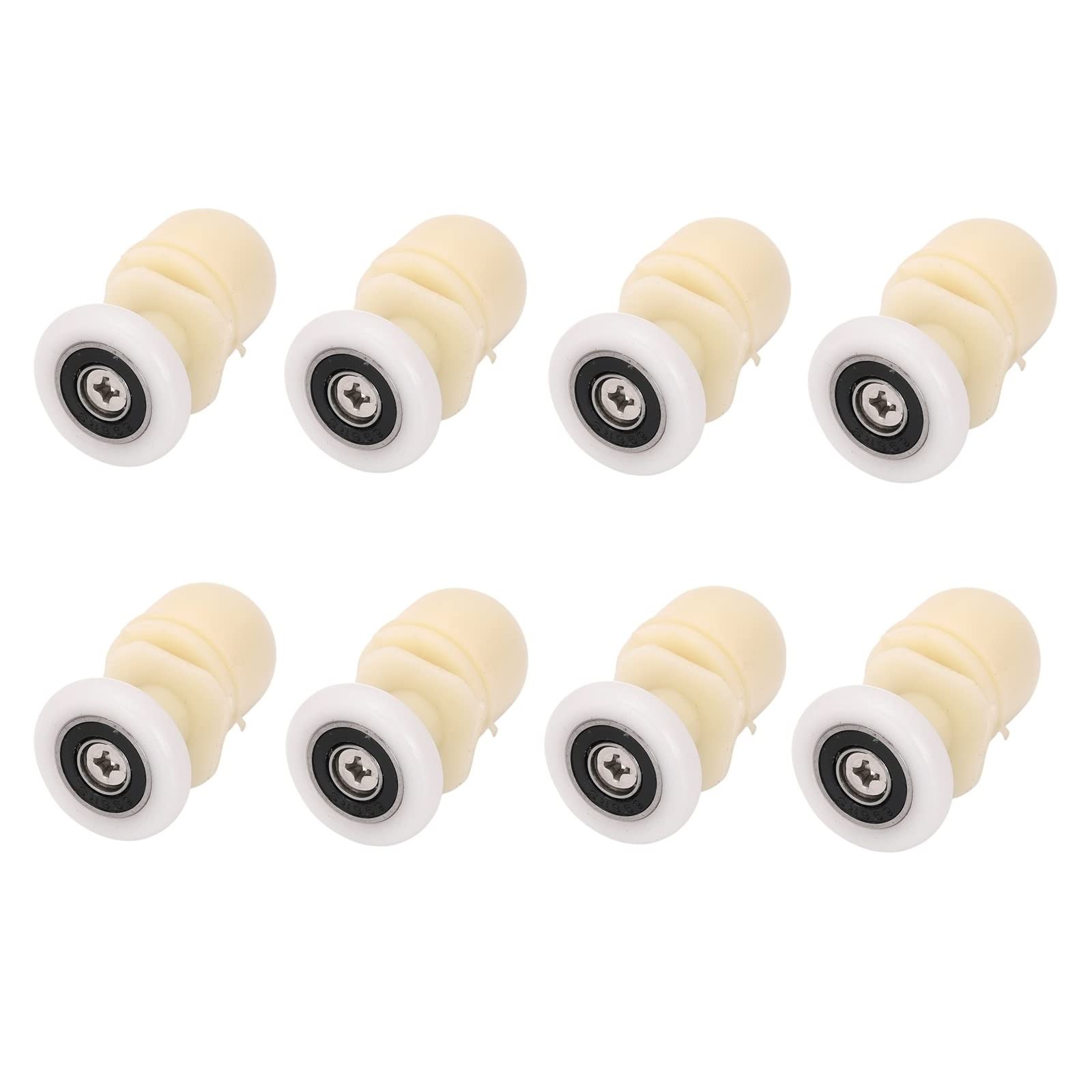 Ruimou White 8Pcs Shower Door Rollers 25Mm For Bathroom Bearing Pulleys/Runners/Eccentric Wheels Replacement (8, 25Mm)