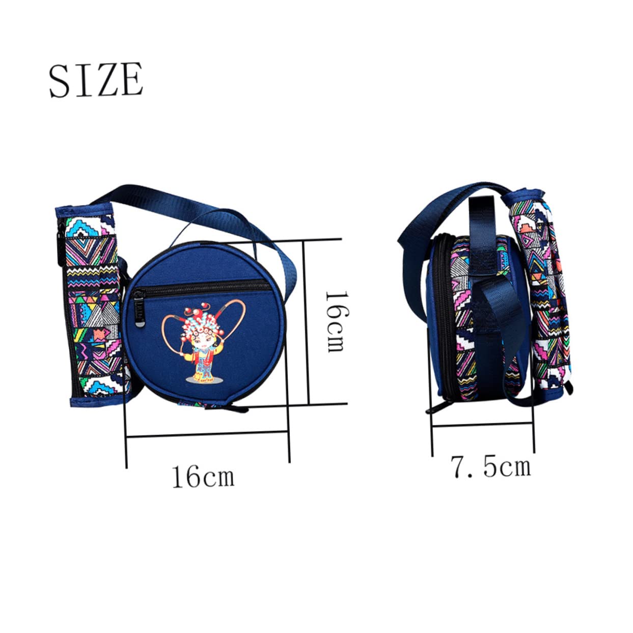 ERINGOGO 1Pc Steel Tongue Drum Carrying Bag Ethnic Style Shoulder Bag with Pockets for Accessories Durable Oxford Padded Design for Easy Transport