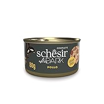 Schesir After Dark, Filetti di Pollo in Brodo, Alimento Umido Completo per Gatti, in Lattina, Grain Free, Alto Contenuto di Proteine, Fonte di Idratazione, 12 x 80 g