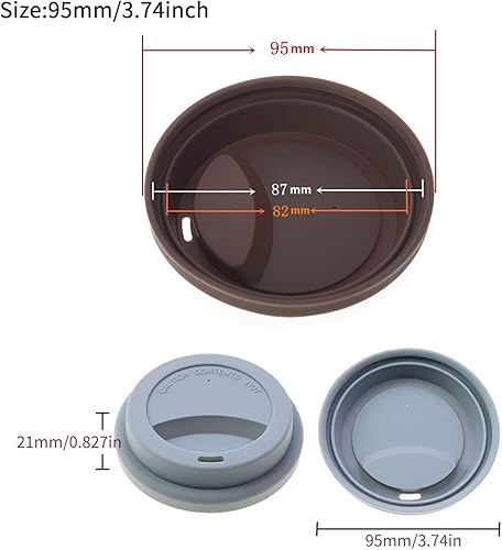 Miniatura 2 de Fundas de silicona para tazas, tapas de silicona reutilizables para tazas, tazas y tazas flexibles, tapas de tazas calientes para café, color
