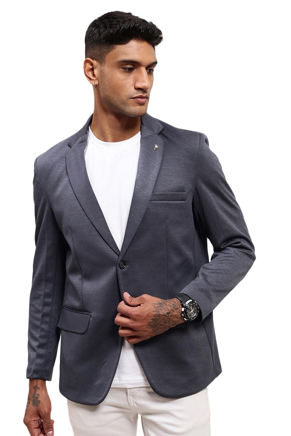 showoffff Men's Single Breasted Slim Casual Blazer-picture-43