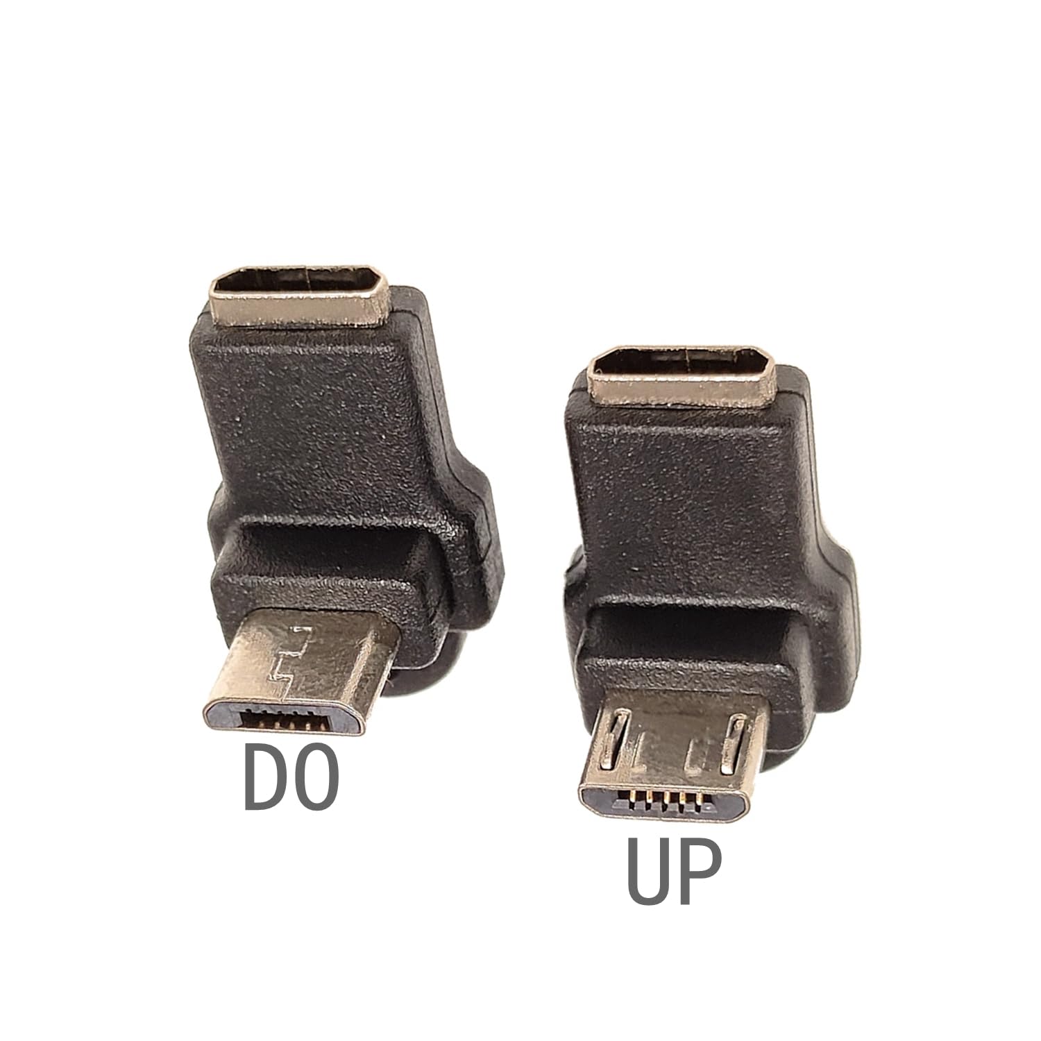 Micro USB 2.0 5Pin Male to Female M to F Extension Connector Adapter Long Plug Connector 90 Degree Right & Left Up Down Angled (ST+UP+DO+LE+RI)