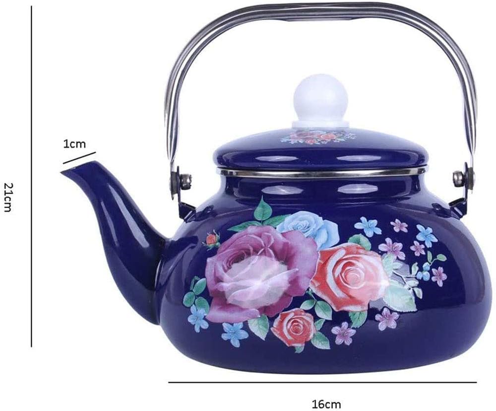 Enameled Kettle Enamel Kettle Enamel Kettle Removable Stainless Steel Infuser Borosilicate Glass Tea Kettle Blooming Loose Leaf Teapots