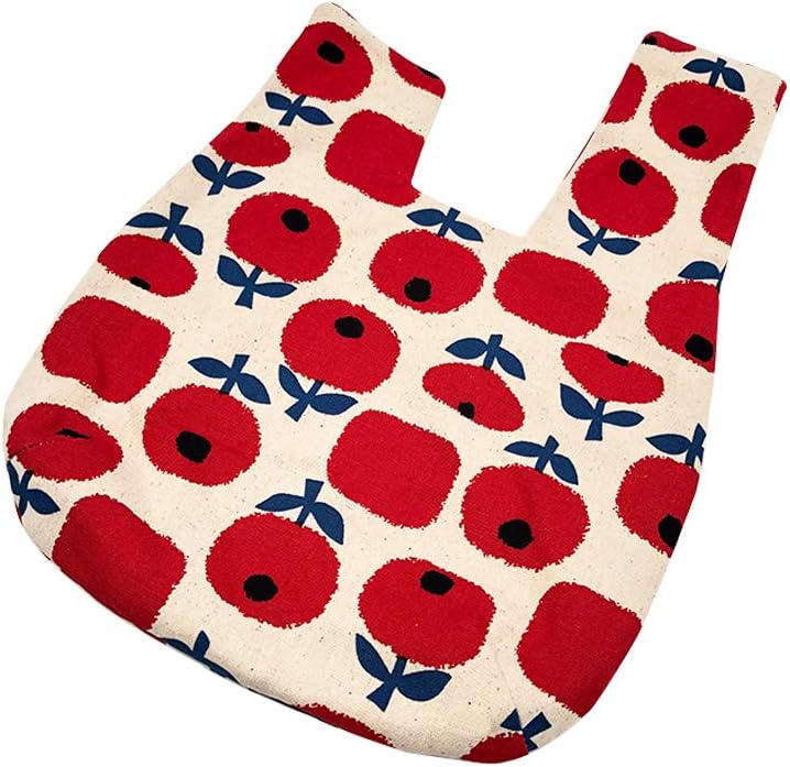 Stylish Cotton Japanese Pattern Wrist Bag Sleeve Knot Pouch Portable Canvas Tote Purse for Female, Women | Stylish, Cotton, Japanese Pattern, Sleeve, Knot Pouch, Portable