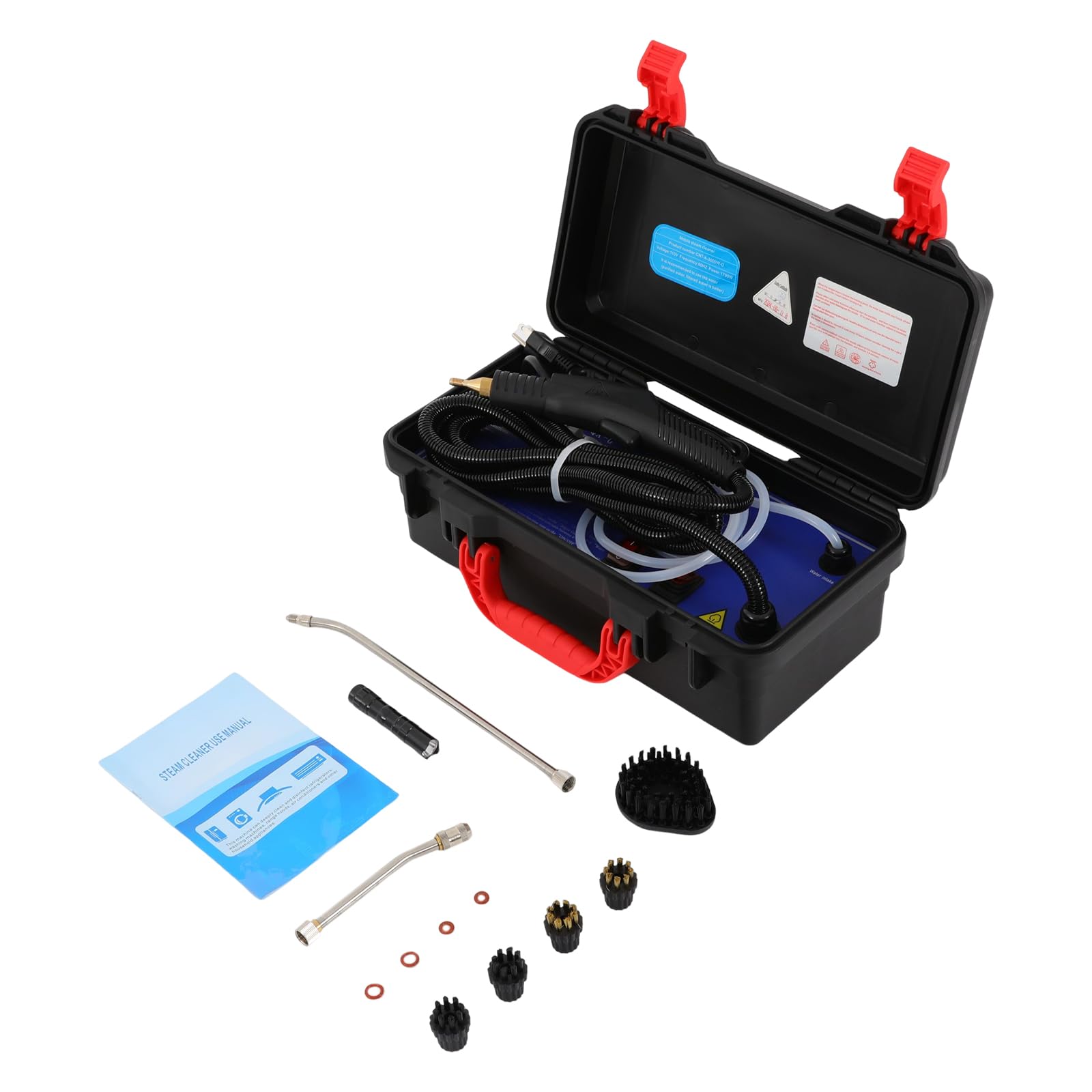 Portable High Pressure Steam Cleaner, 1700W High Temp Steamer Machine with Torch, 6-Gear Adjustable Temp & Capacity Portable Steamer Machine (Hot and Cold Steam)