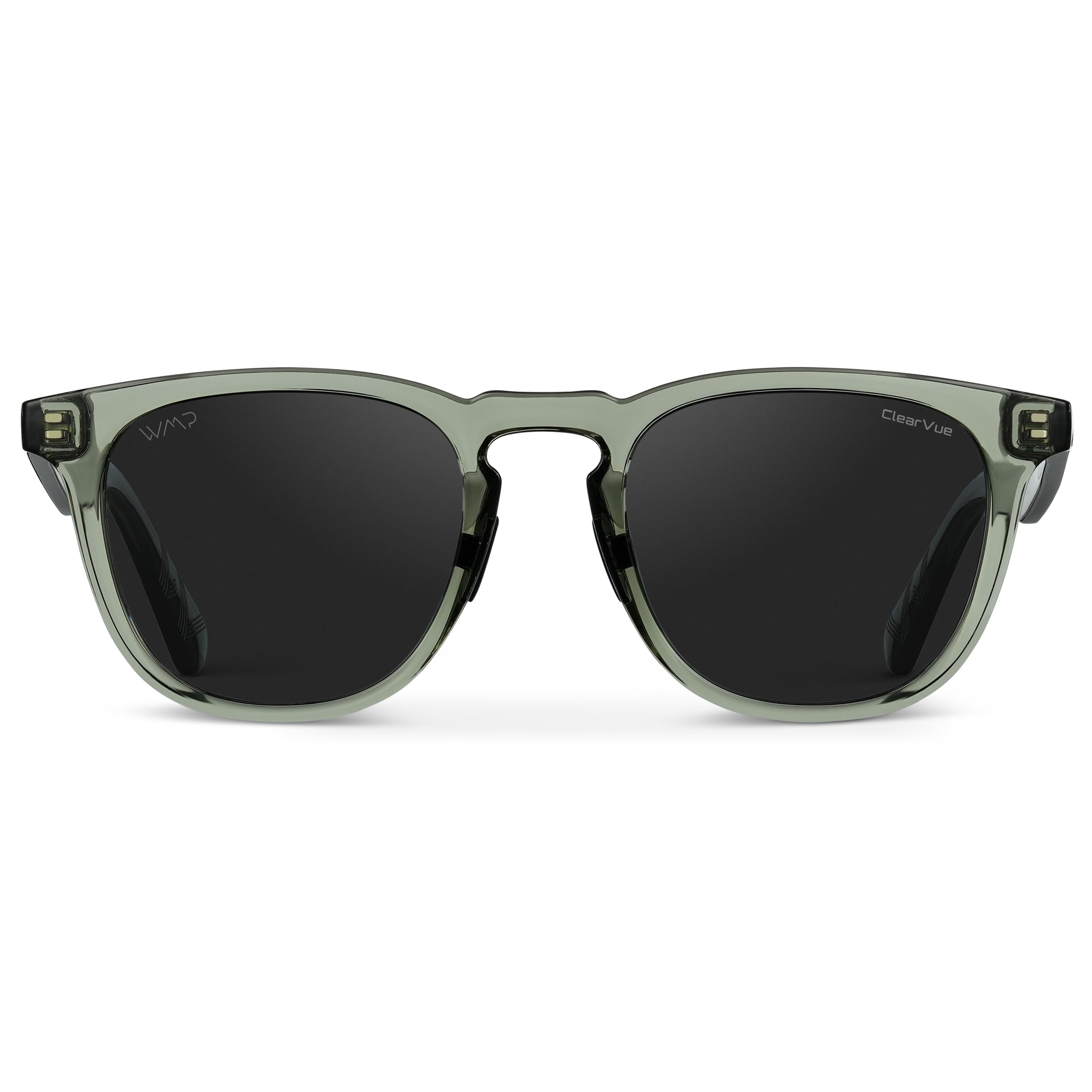 WMP Eyewear - Occhiali da sole polarizzati da uomo, per sport e golf, montatura rotonda, lenti antiriflesso, naselli antiscivolo, leggeri