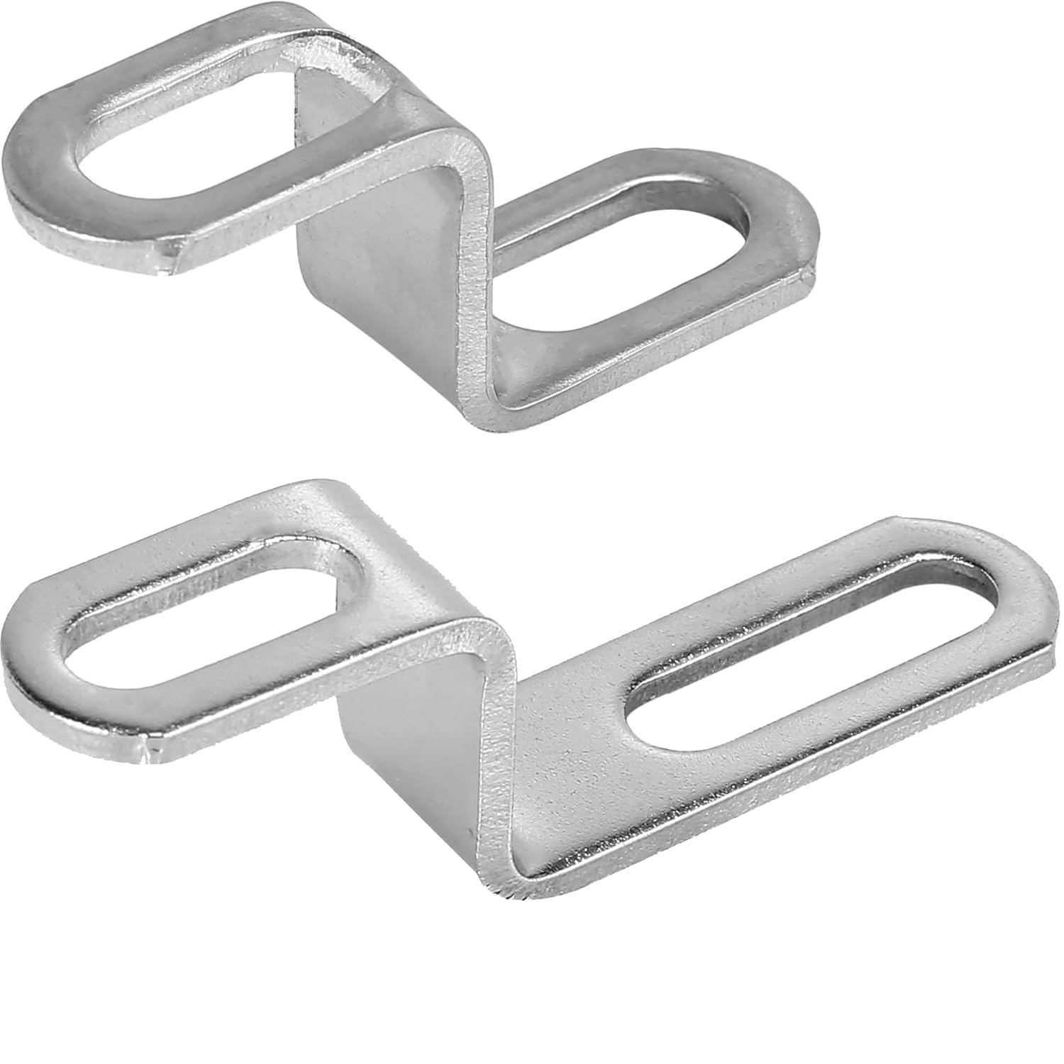 Colliers De Fixation Pour échappement Moto - Acier Inoxydable, Forme En Z, Lot De 2 - Argent 84x18mm