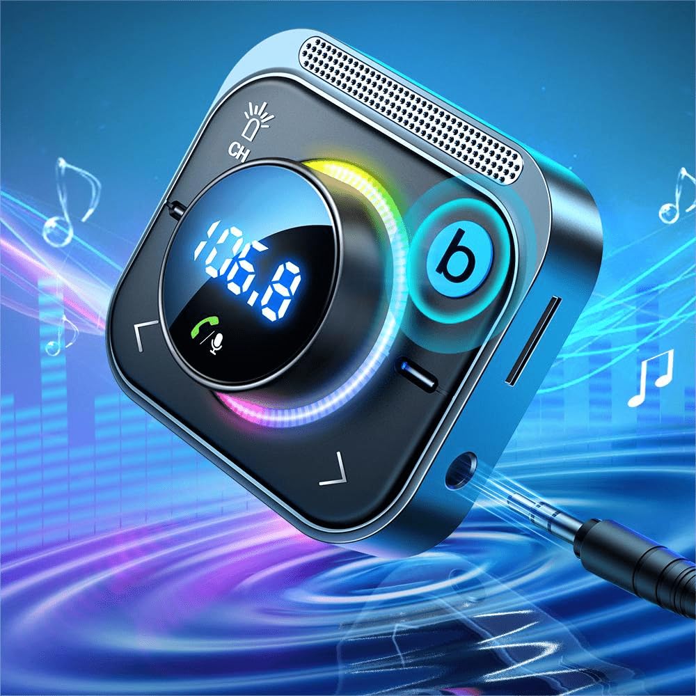 joyroom FM-Transmitter für JR-CL18, 2 x USB + USB-C, 30 W (Silber)