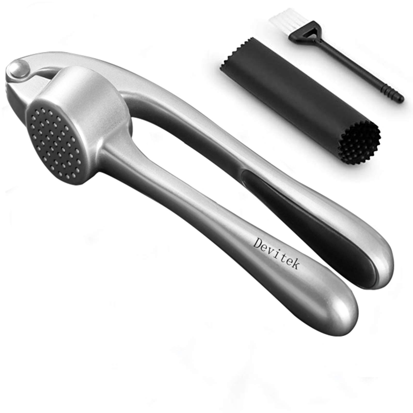 Garlic Press ，Stainless Steel Garlic Peeler Squeezer Tool Zinc Alloy Kitchen Gadgets Shallots Garlic Mincer Presser Cloves Safety Diswasher Sturdy Zinc Alloy Garlic Crusher&Slicer ，1pcs