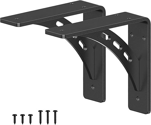 Soportes de estante resistentes, carga máxima de 660 libras, soportes de metal de aleación de alta calidad (juego de 2) soportes de chimenea para