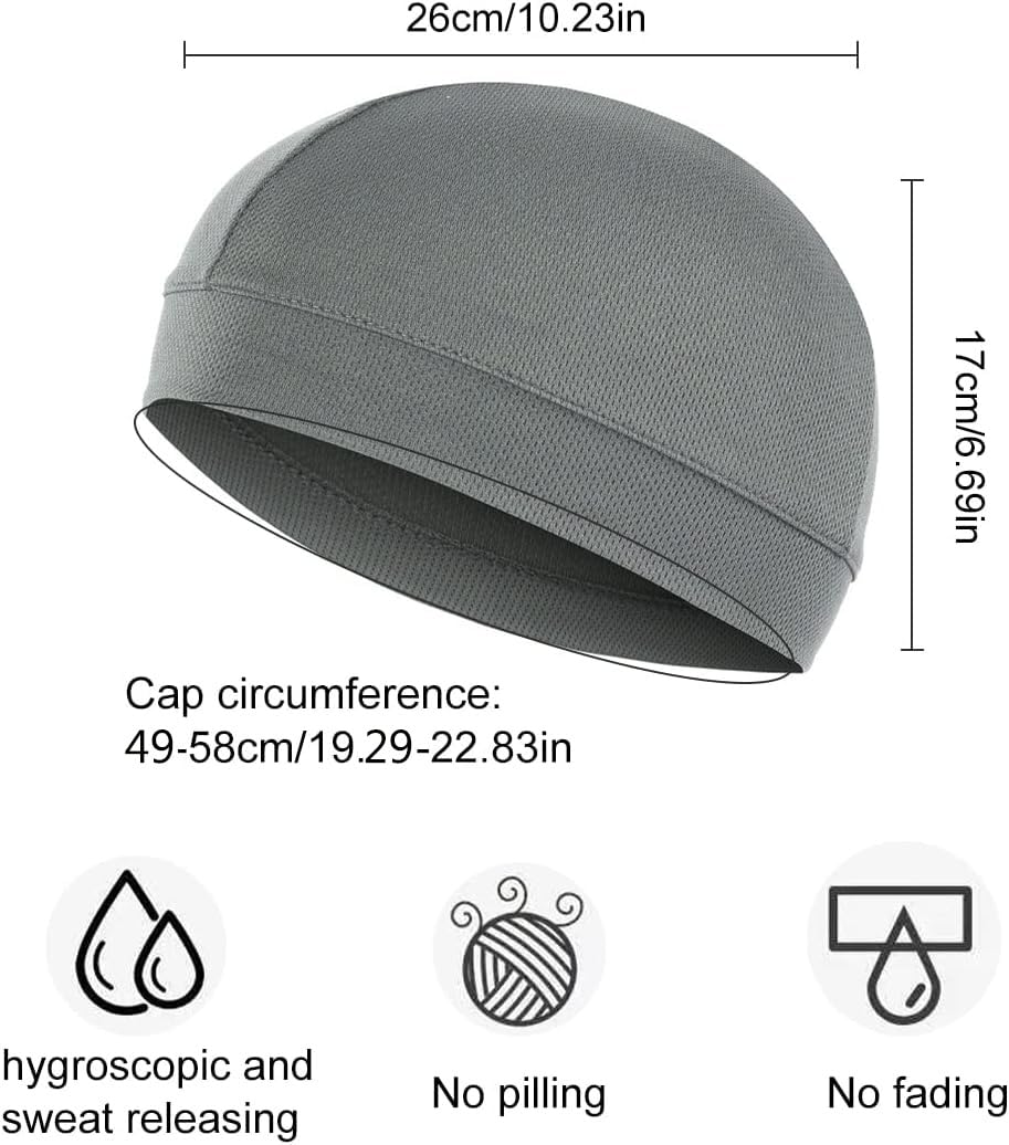 2Pcs Casquettes Bonnets de Cyclisme, Running Casque, Doublure de Casque, Casquettes de Crâne, élastique Cyclisme Bonnet, pour la Course, la randonnée, Moto
