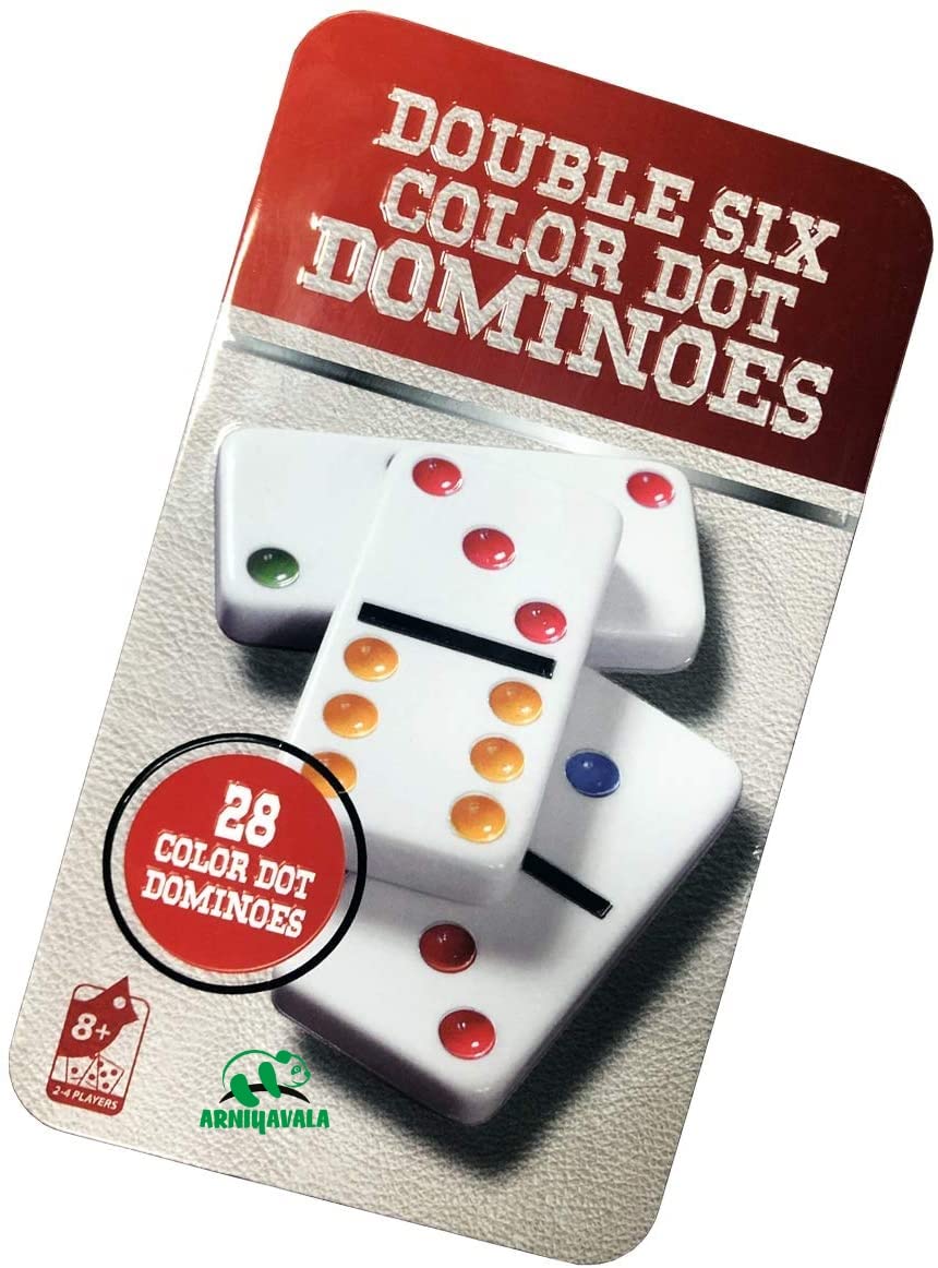 ARNIYAVALA Double 6 Dominoes Set with Colored Dots. 28 Piece Set White Dominoes with Tin Case. Educational Game Set (B09CW1ZNF7) Amazon Price History, Amazon Price Tracker
