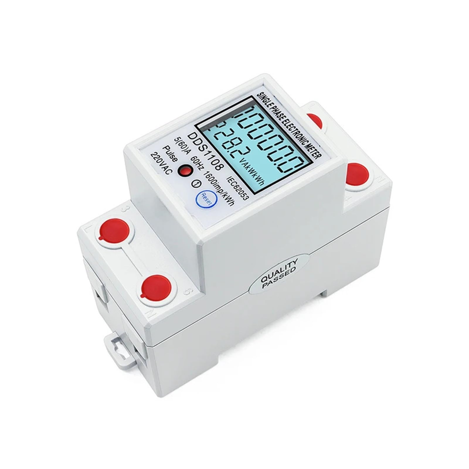 contatore Elettrico LCD 220VAC con retroilluminazione Digitale monofase Reset Zero contatore di energia kWh Tensione Corrente consumo energetico(DDS1108 Reset KWH)