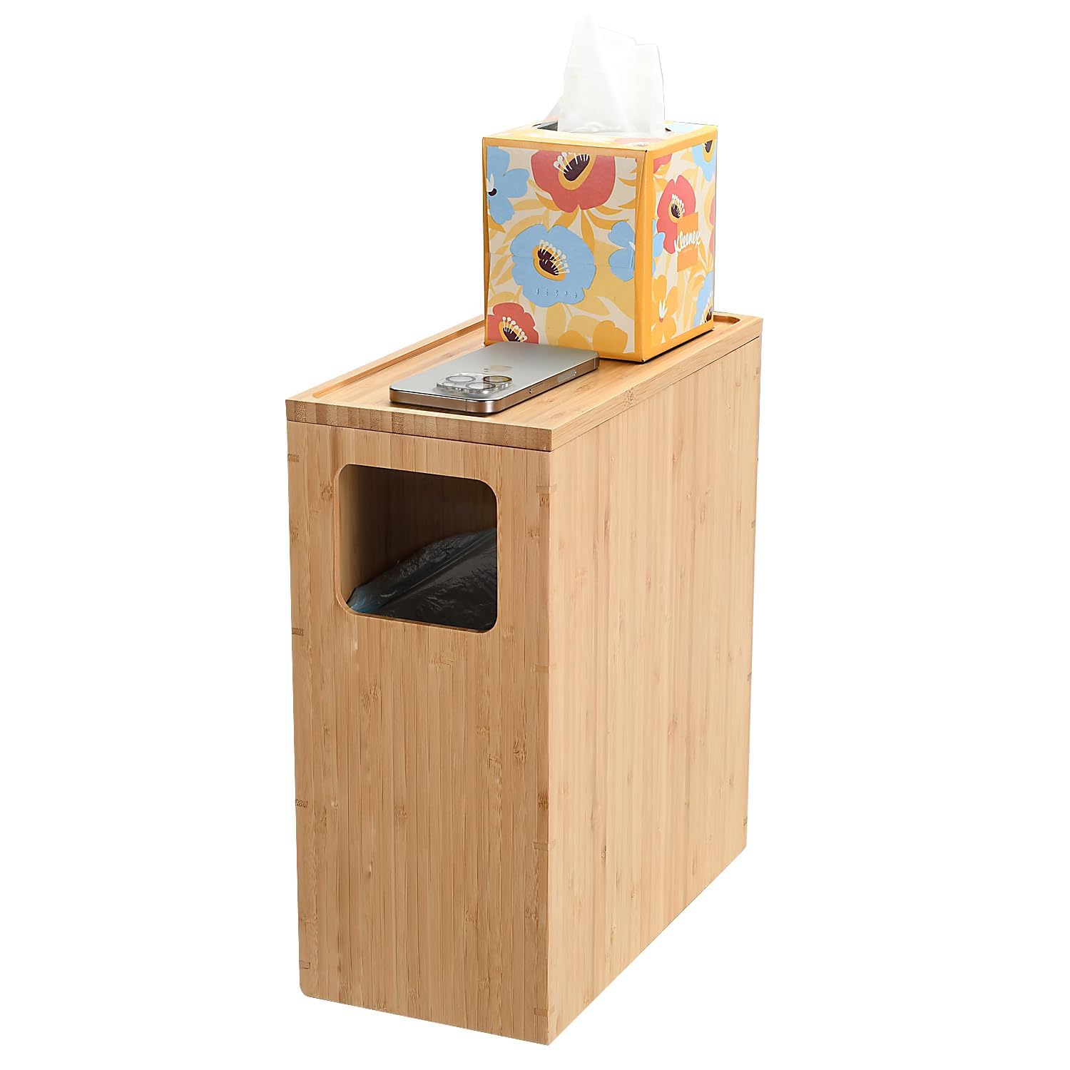 Schlanker Bambus-Mlleimer mit Deckel, Abfallkorb fr Badezimmer,  Schlafzimmer, Bro, Schminktisch, Salon oder Spa, kleine Rume, rechteckig,  Beuteleinlagen im Lieferumfang enthalten : Amazon.de: Kche, Haushalt &  Wohnen