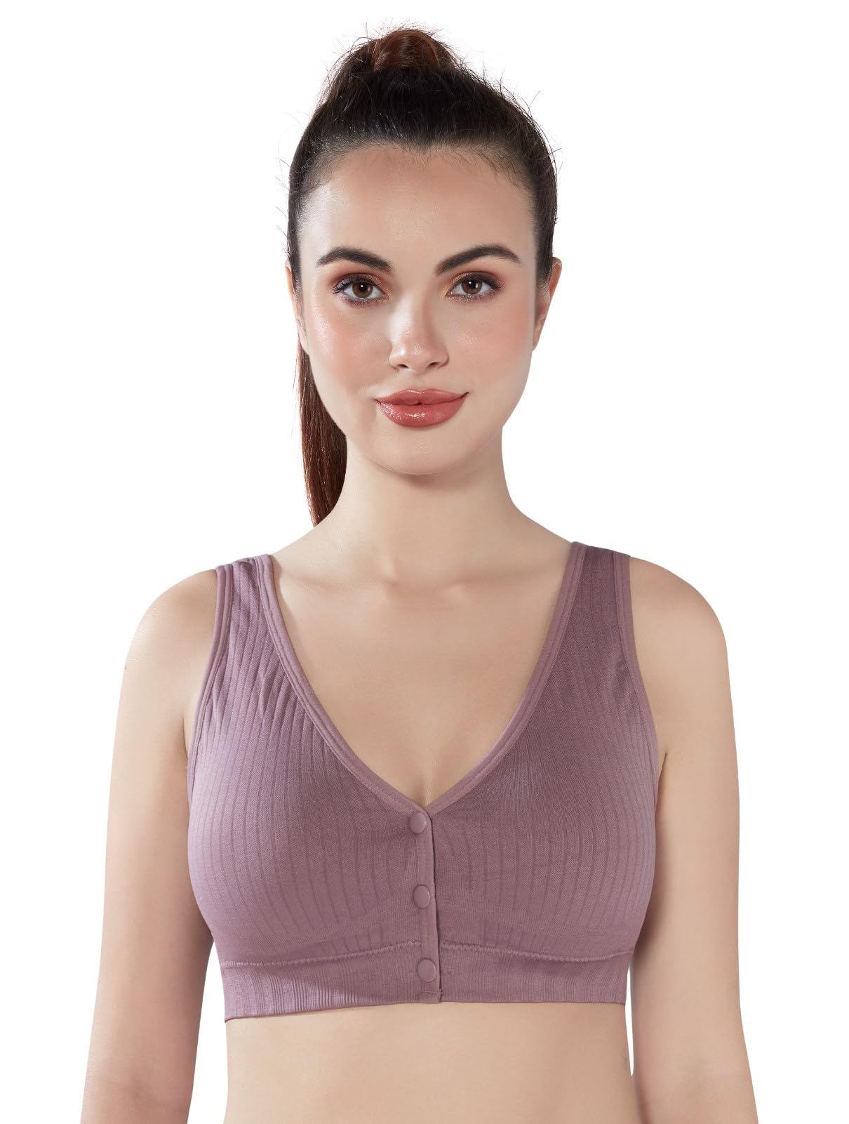 plumbury Women's Lightly Padded Front Open Maternity|Nursing|Feeding Post Sugery Every Day Bra,Size 32 to 38-picture-33