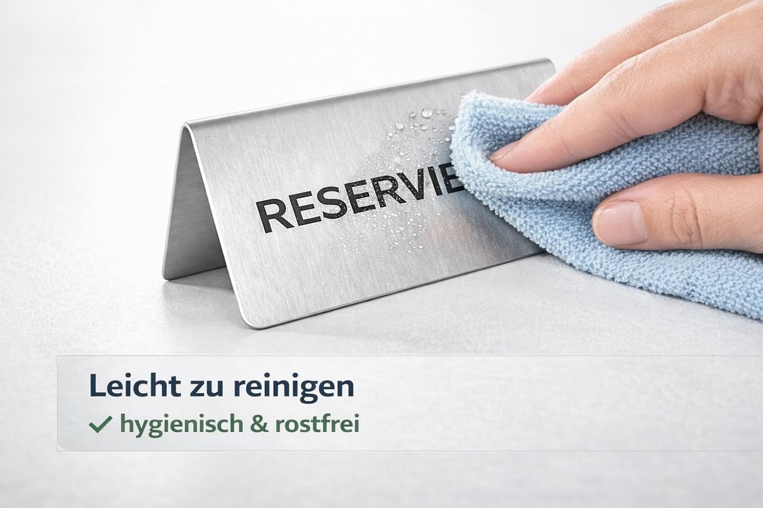 24-er Reserviert Schilder Gastronomie – Edelstahl rostfrei – kratzfeste Oberfläche – lange Lebensdauer – klassisches Design - Tischaufsteller für Restaurant, Hotel oder Events – 10x5cm