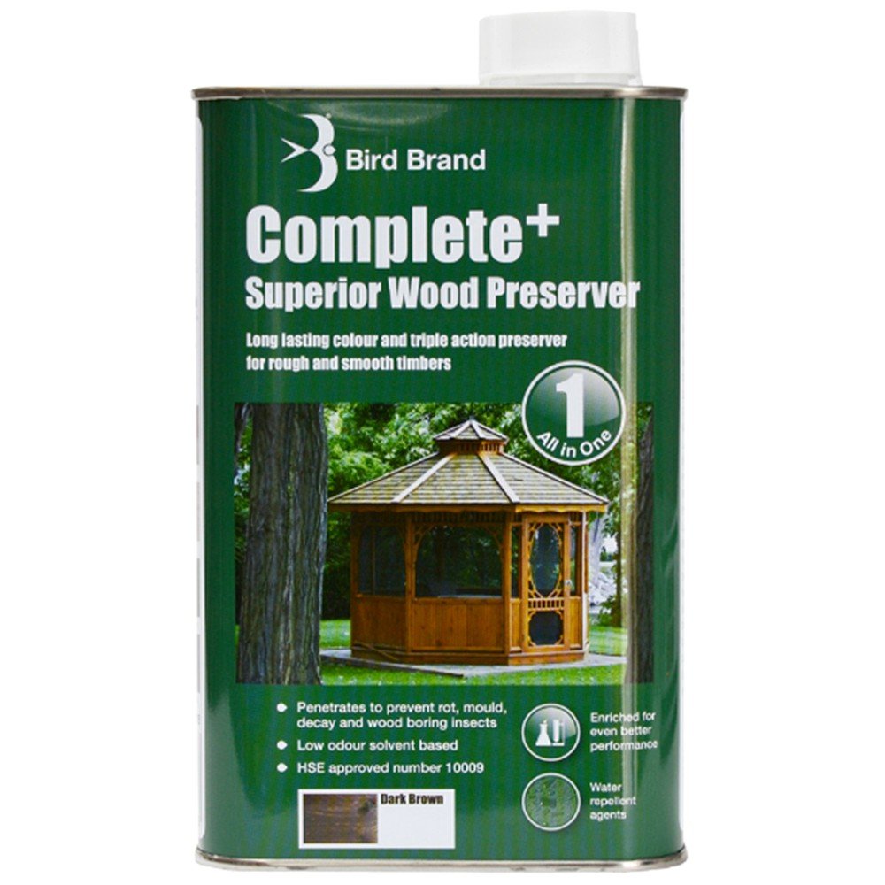 Bird Brand Complete+ Superior Wood Preserver Dark Drown - 1 Litre