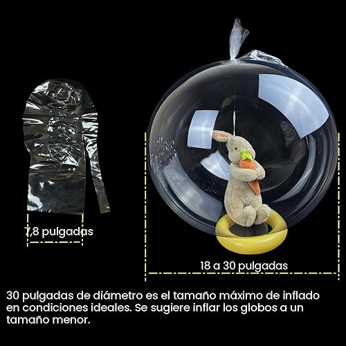 Miniatura 3 de Globos transparentes grandes para relleno, paquete de 10 globos grandes extra anchos de burbujas BoBo, regalos gigantes para el día de la madre,