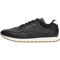 Tommy Hilfiger Uomo Sneakers Running New Eva in Pelle, Nero (Black), 44