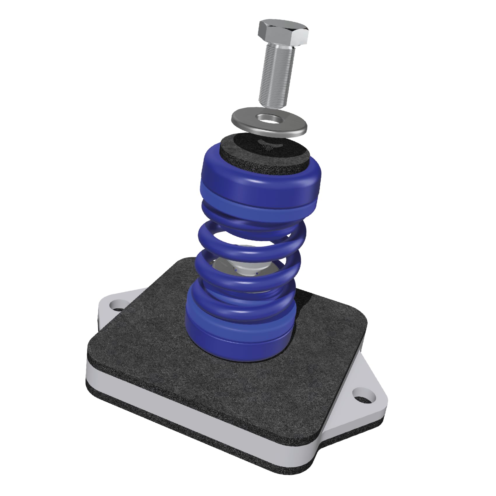 Senor Antivibrantes con Muelle para Unidades Exteriores de Sistemas de Climatización, Soportes Antivibratorios para Motores de Aire Acondicionado, Megol, Juego de 4, Capacidad Máx 300 Kg (Azul)