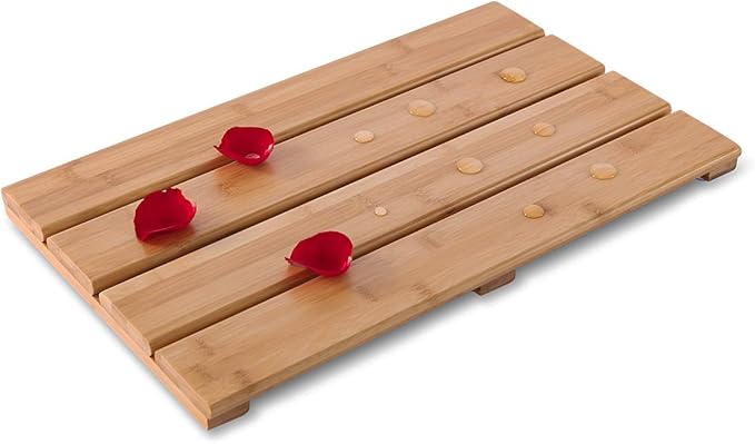 Amazon.com: GOBAM Bamboo Bath Mat, Small, 19.6 x 12.3 x 1.3 inches ...