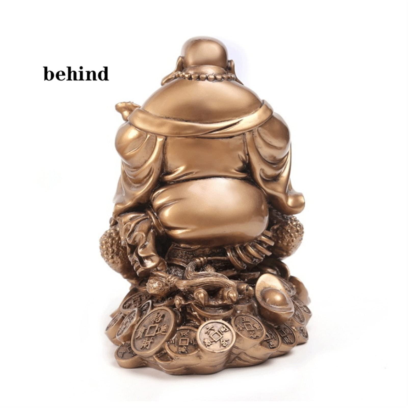 Scultura da Tavolo Tartaruga Cinese Fatta a Mano e Statua Scultura in Resina Statua di Arte Moderna Feng Shui Rospo Che Ride Figurina da Tavolo (Oro)